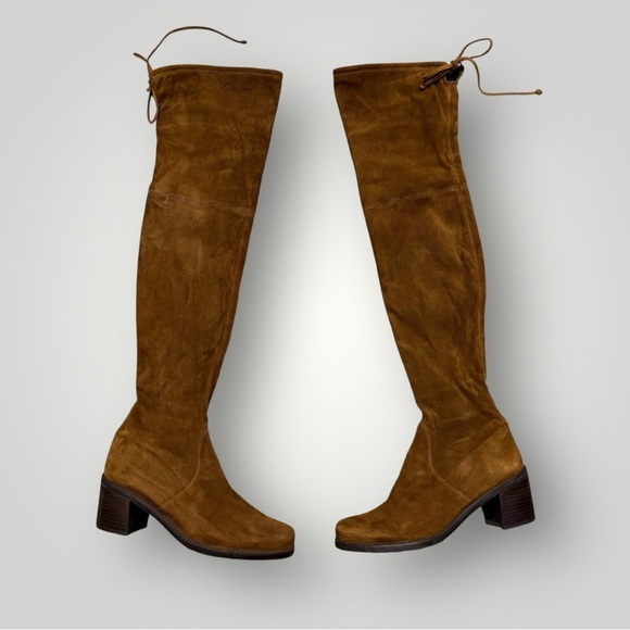 Stuart Weitzman Brown Suede Over The Knee Tie Tall Boot Size 8.5 - Picture 1 of 9